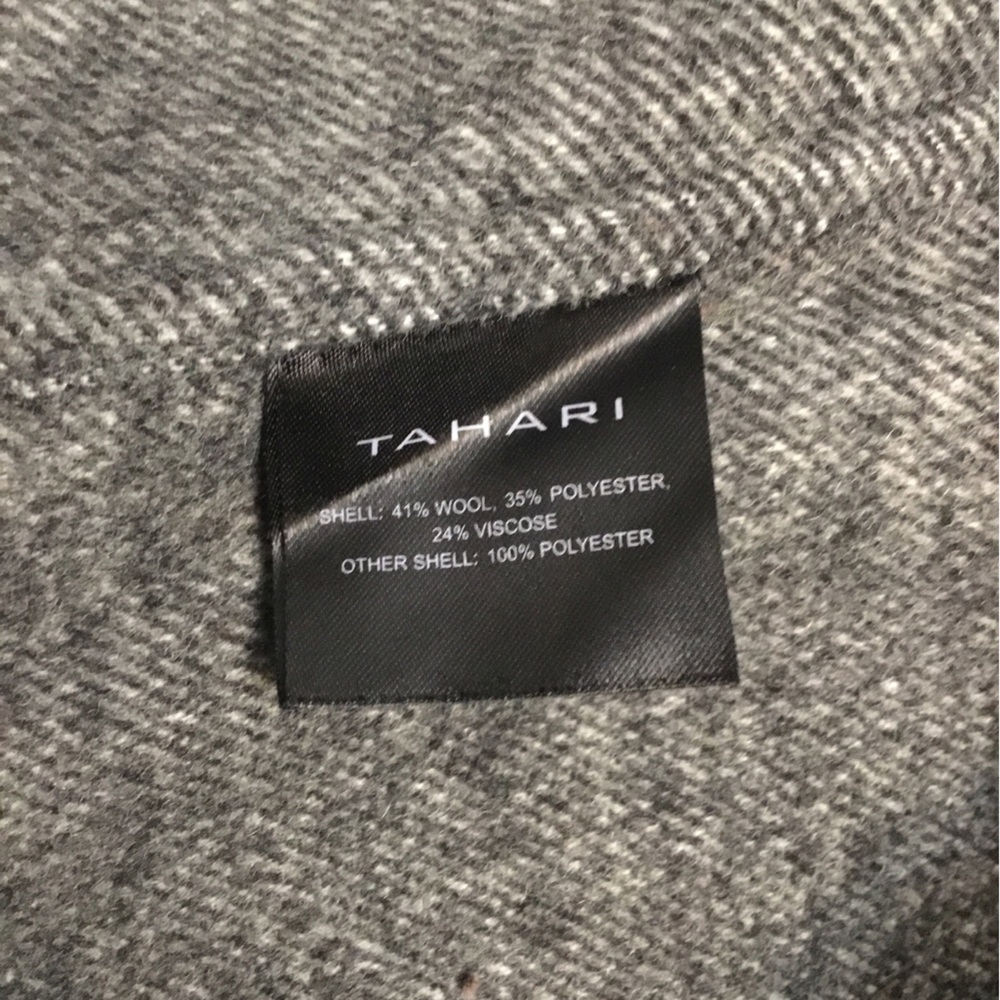 TAHARI Gray Open Front Belted Coat - Picture 12 of 14